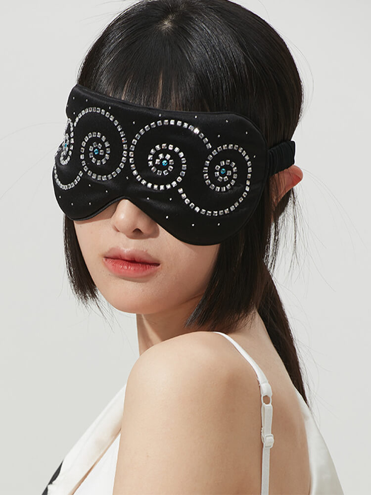 (image for) Queen Rhinestone Luxury 100% Silk Eye Mask