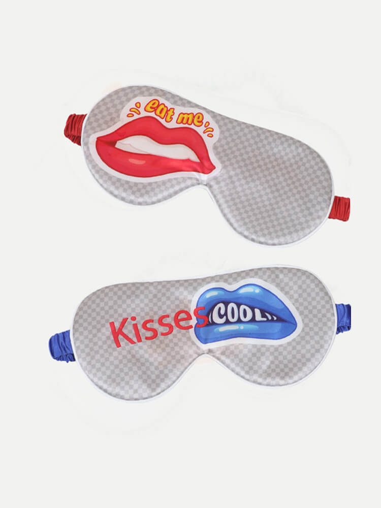 (image for) Fun Printed Silk Eye Mask For Couples