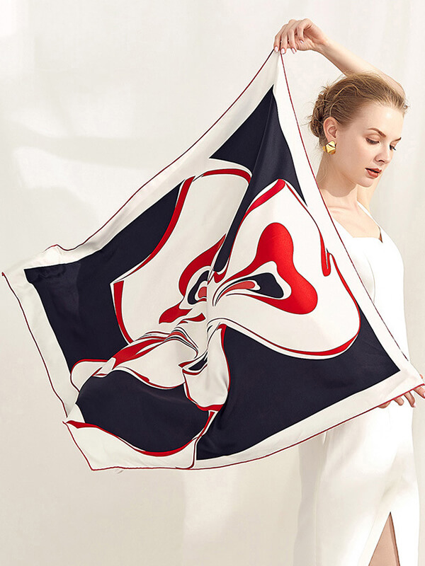 (image for) 35"x35" Elegant Printed Mulberry Silk Square Scarf For Women