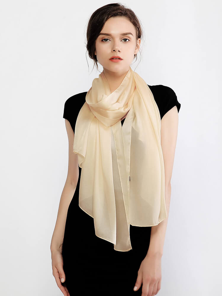 (image for) Solid Color Pure Mulberry Silk Shawls Wraps for Weddings