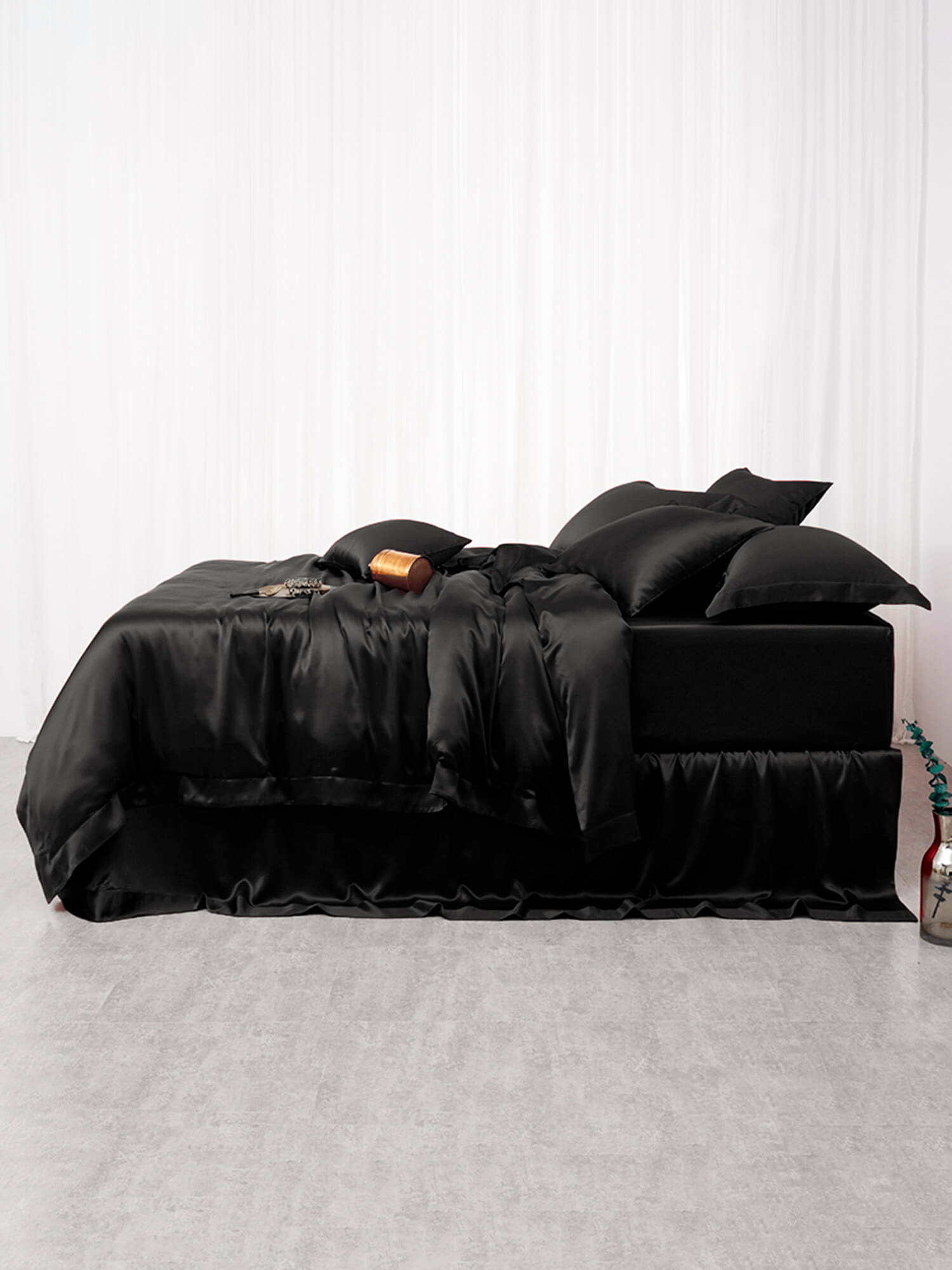 (image for) 25 Momme 4PCS Silk Flat Sheet and Fitted Sheet Set