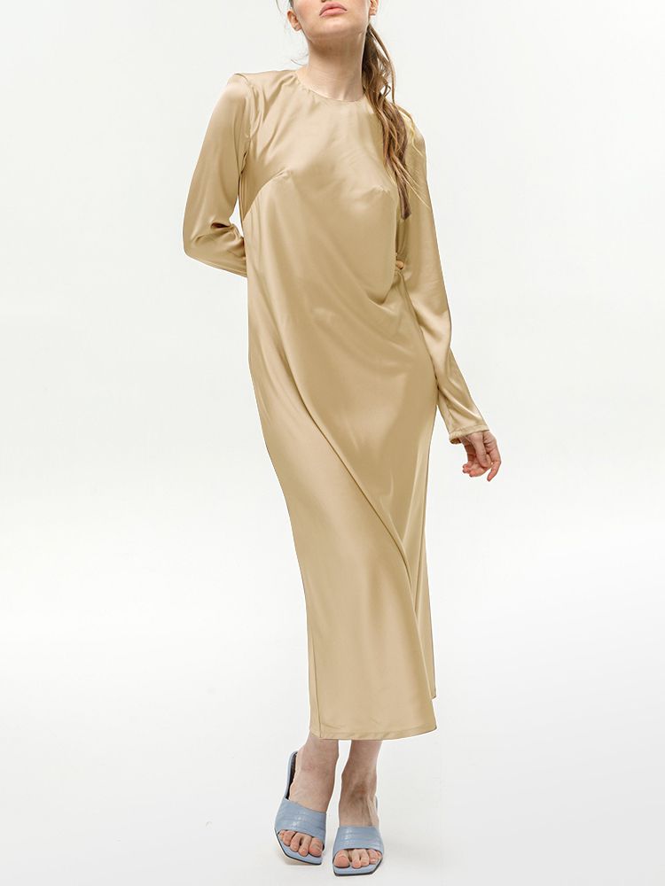 (image for) 22 Momme Womens Long Sleeve Silk Dress