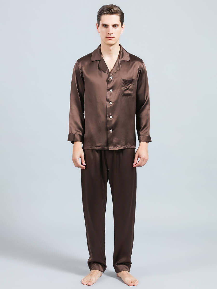 (image for) 19 Momme Mens Classic Silk Pajama Sets