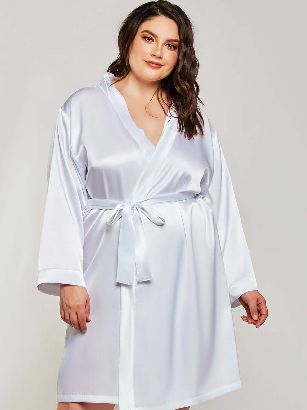 (image for) 22 Momme Elegant Plus Size Silk Robe for Women Luxury Sleepwear
