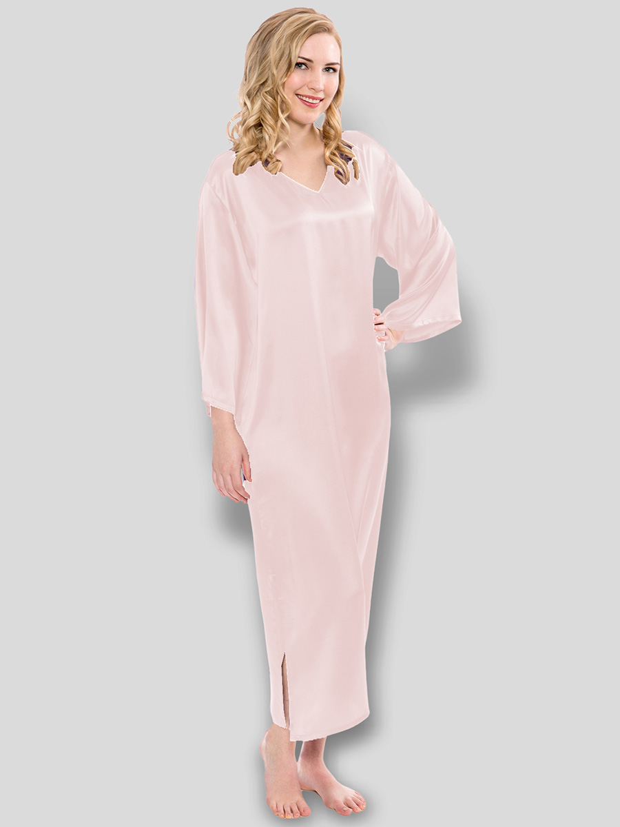 (image for) 22 Momme Luxury Mulberry Silk Caftan Nightgown
