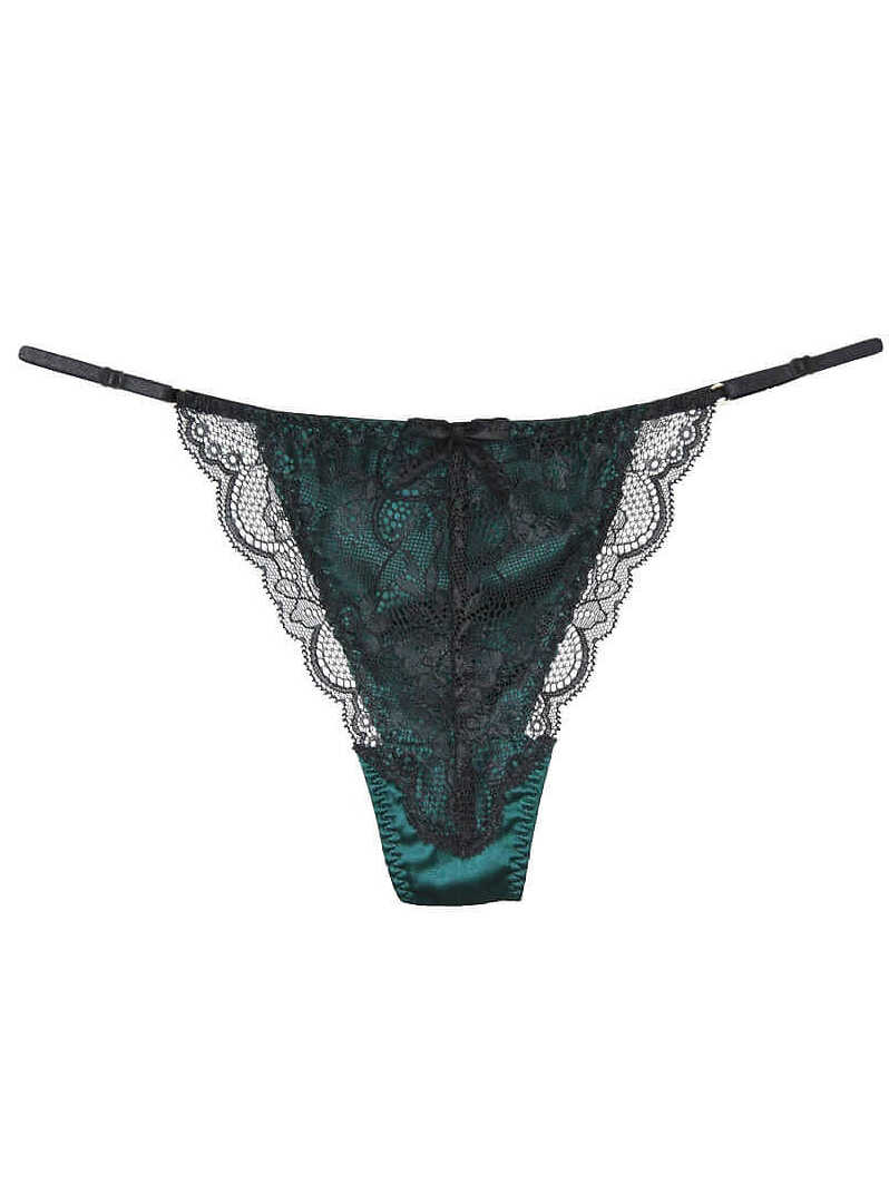 (image for) Lace Trimmed Silk Thong