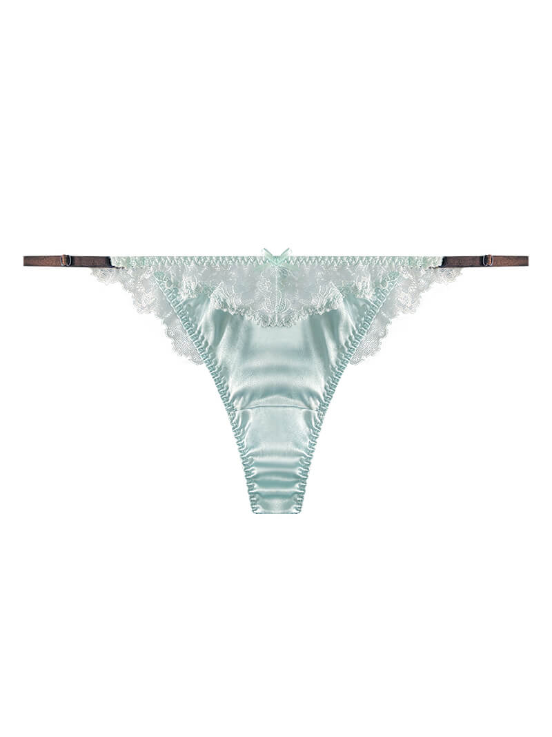 (image for) Mulberry Silk Thong Underwear With Lace