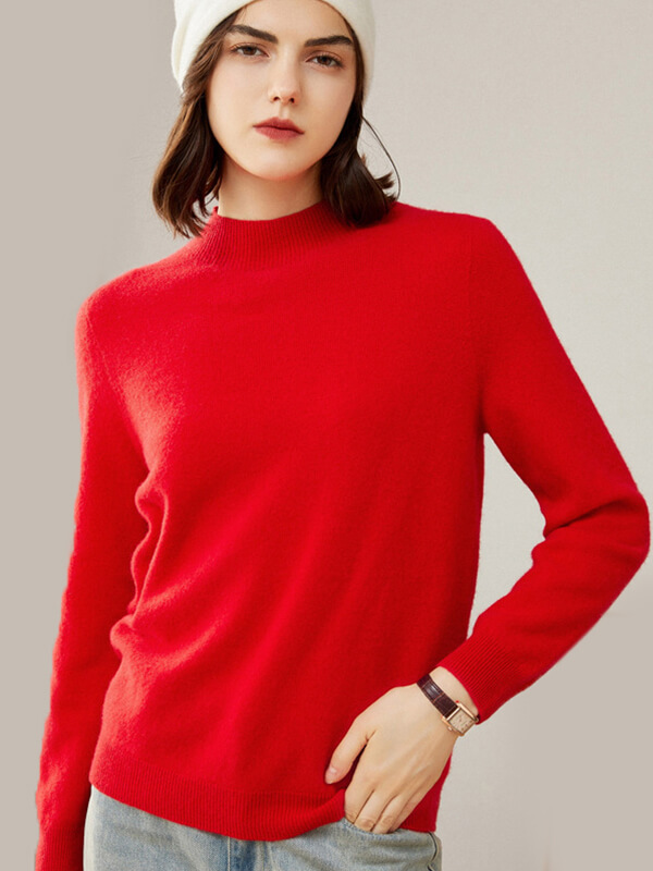 (image for) Classic Seamless Superfine Cashmere Mock-Neck Sweater