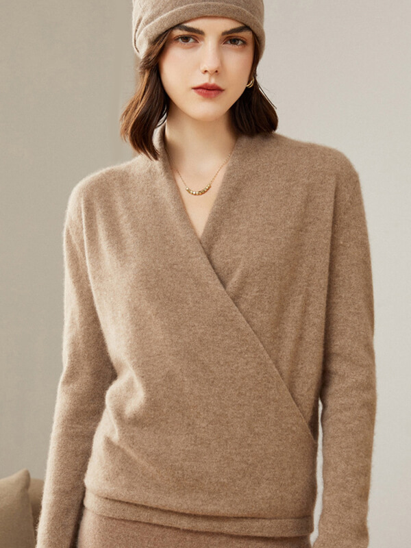 (image for) Women's Superfine 100% Cashmere Feminine Wrap Sweater
