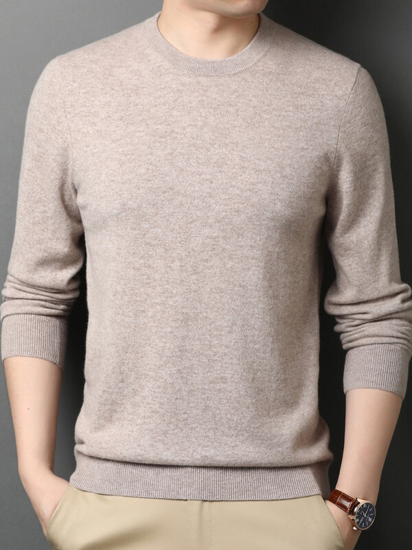 (image for) Thickened Crew Neck Cashmere Pullover Sweater For Men