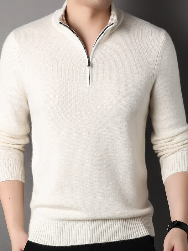 (image for) Men's Luxuriously Soft and Warm Half-Zip Cashmere Sweater